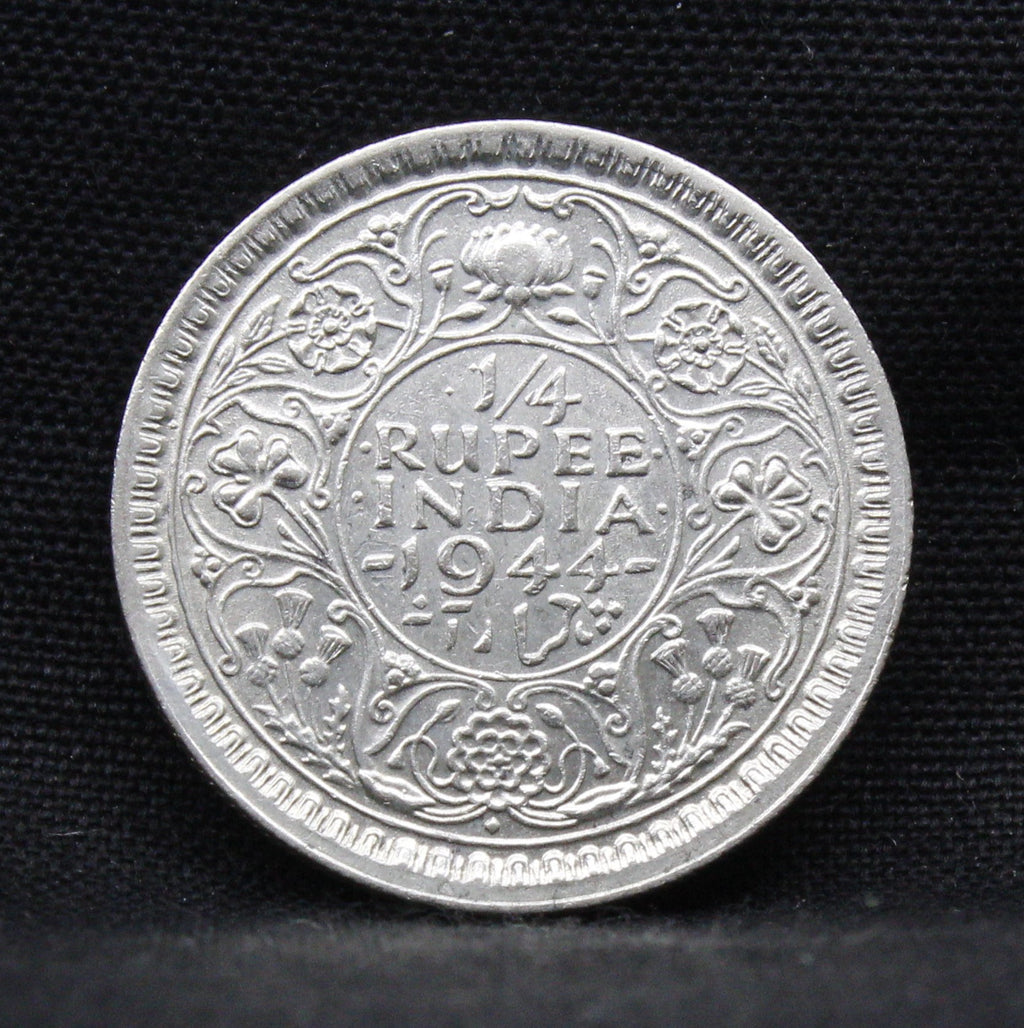 Quarter Rupee 1944 George VI Silver coins