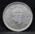 Quarter Rupee 1944 George VI Silver coins