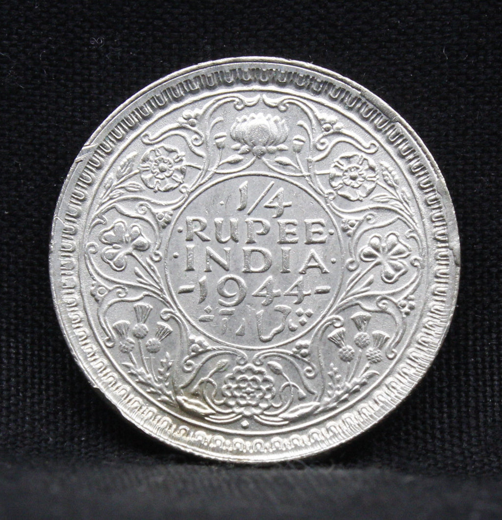 Quarter Rupee 1944 George VI Silver coins