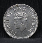 Quarter Rupee 1944 George VI Silver coins