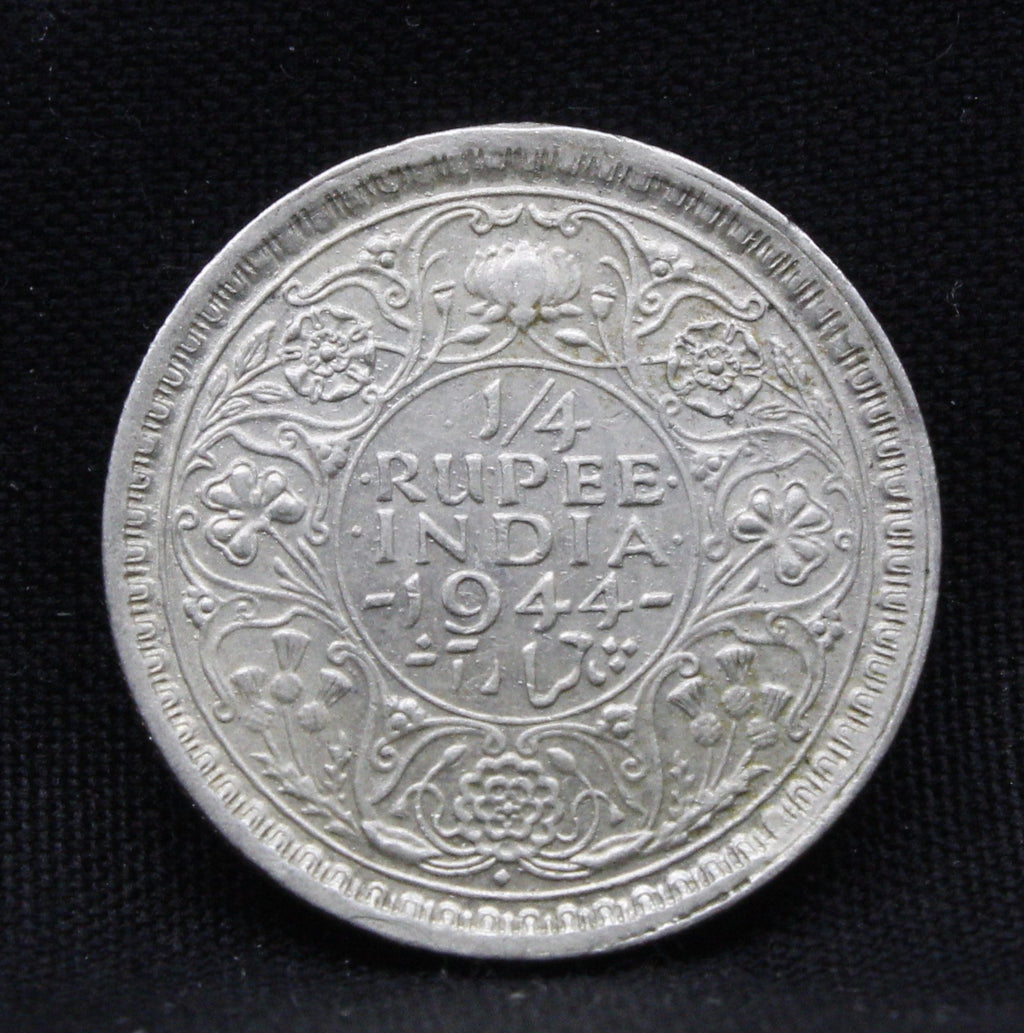 Quarter Rupee 1944 George VI Silver coins
