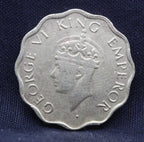 1 Anna 1944 George VI Copper-Nickel coins