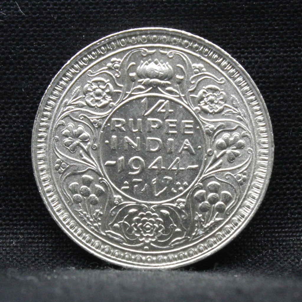 Quarter Rupee 1944 George VI Silver coins