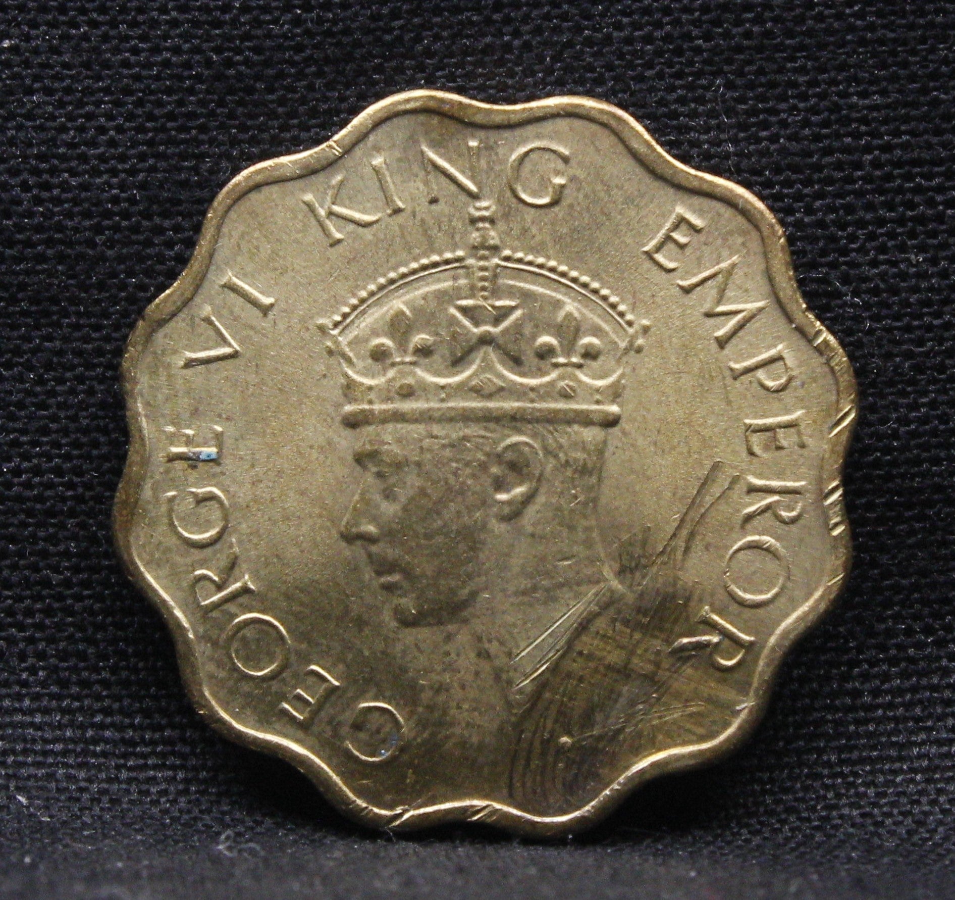 1 Anna 1944 George VI Copper-Nickel coins