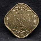 Half Anna 1944 George VI Nickel-Brass coins
