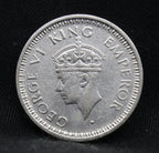 Quarter Rupee 1945 George VI Silver coins