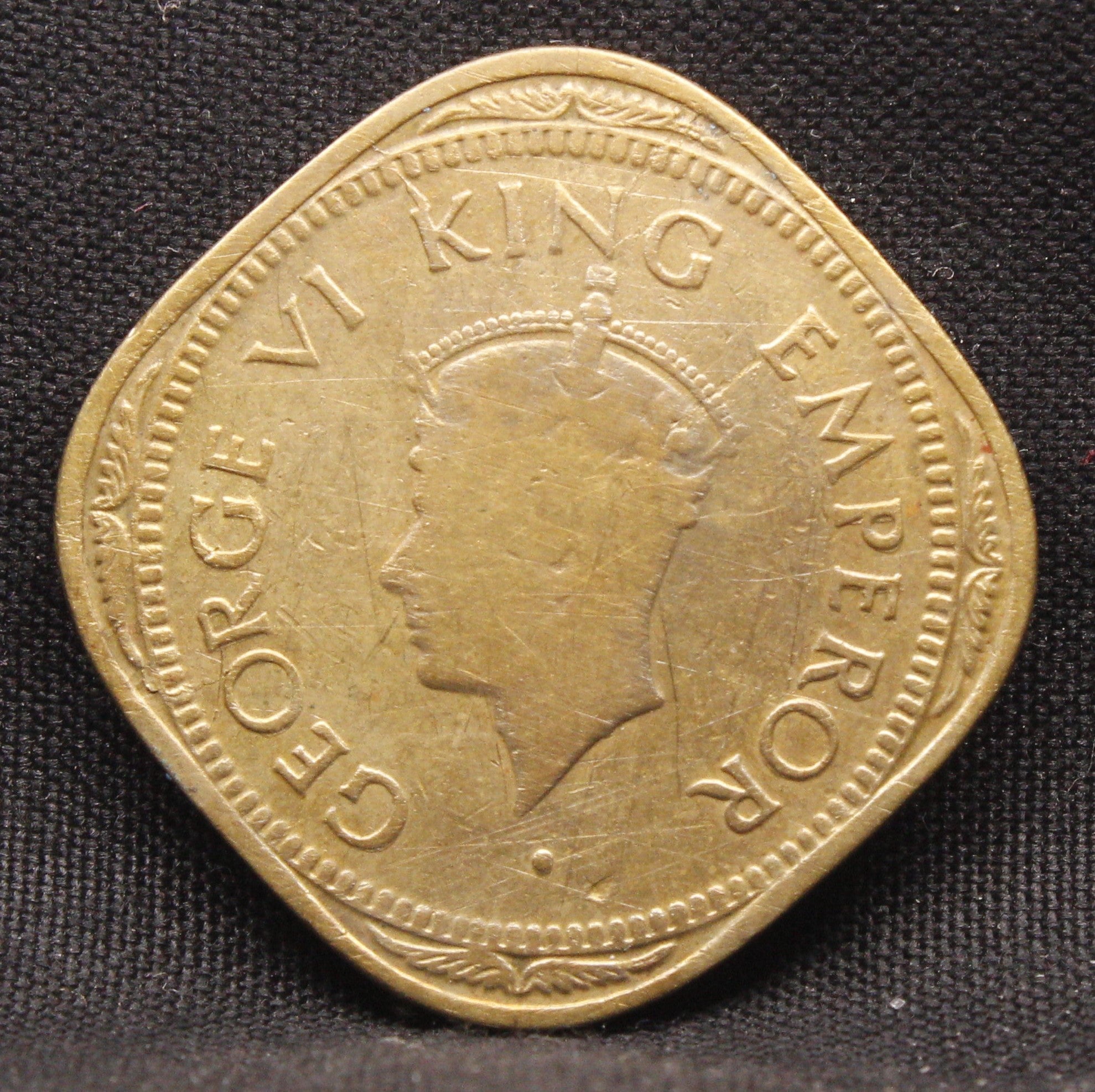 2 Annas 1945 George VI Copper-Nickel coins
