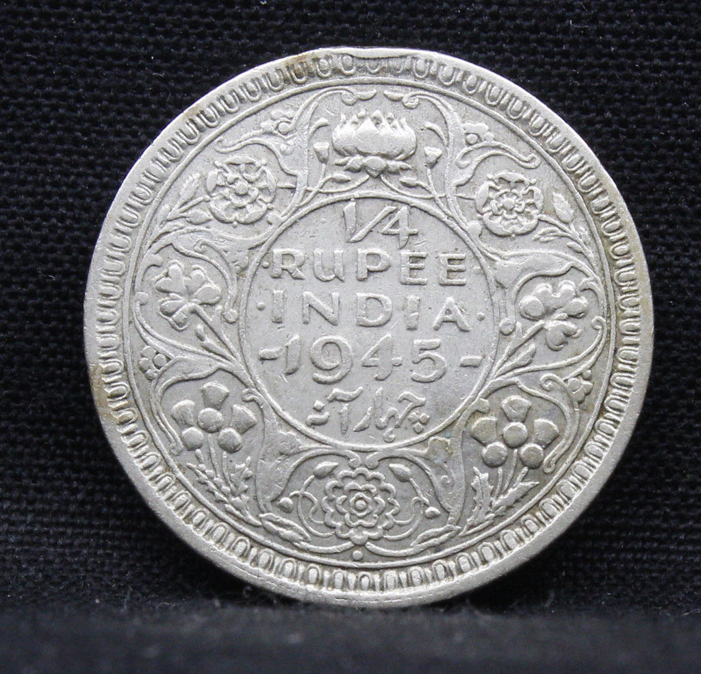 Quarter Rupee 1945 George VI Silver coins