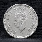 Quarter Rupee 1945 George VI Silver coins