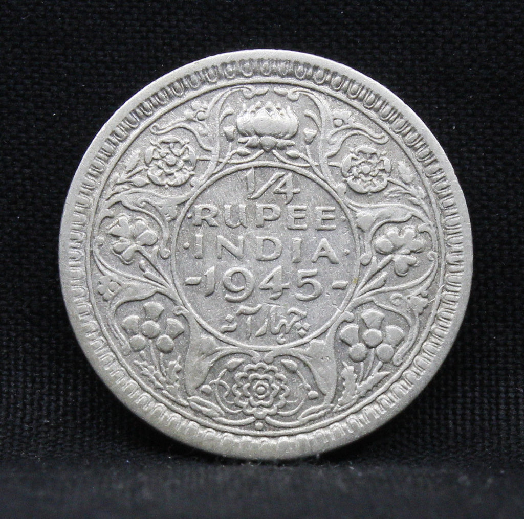 Quarter Rupee 1945 George VI Silver coins