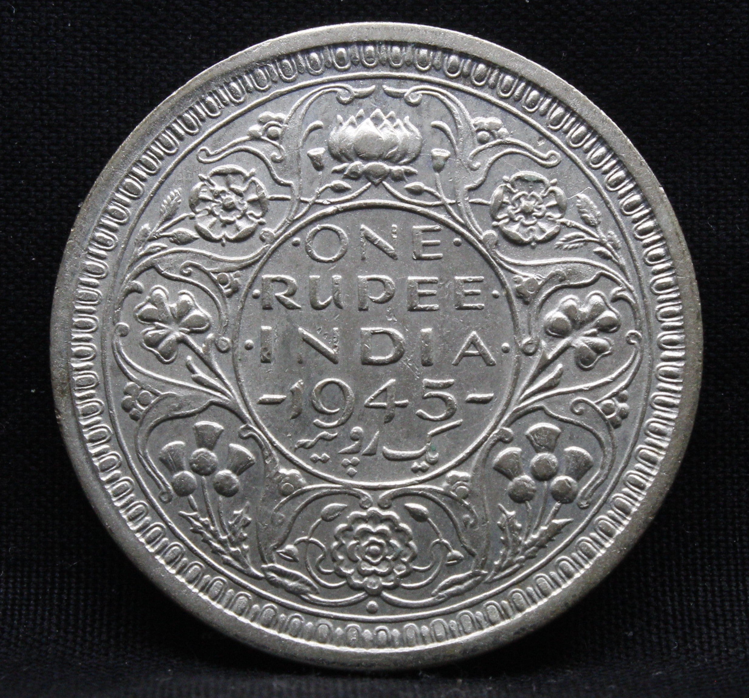 One Rupee 1945 George VI Silver coins