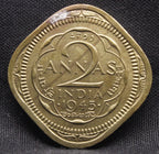 2 Annas 1945 George VI Copper-Nickel coins