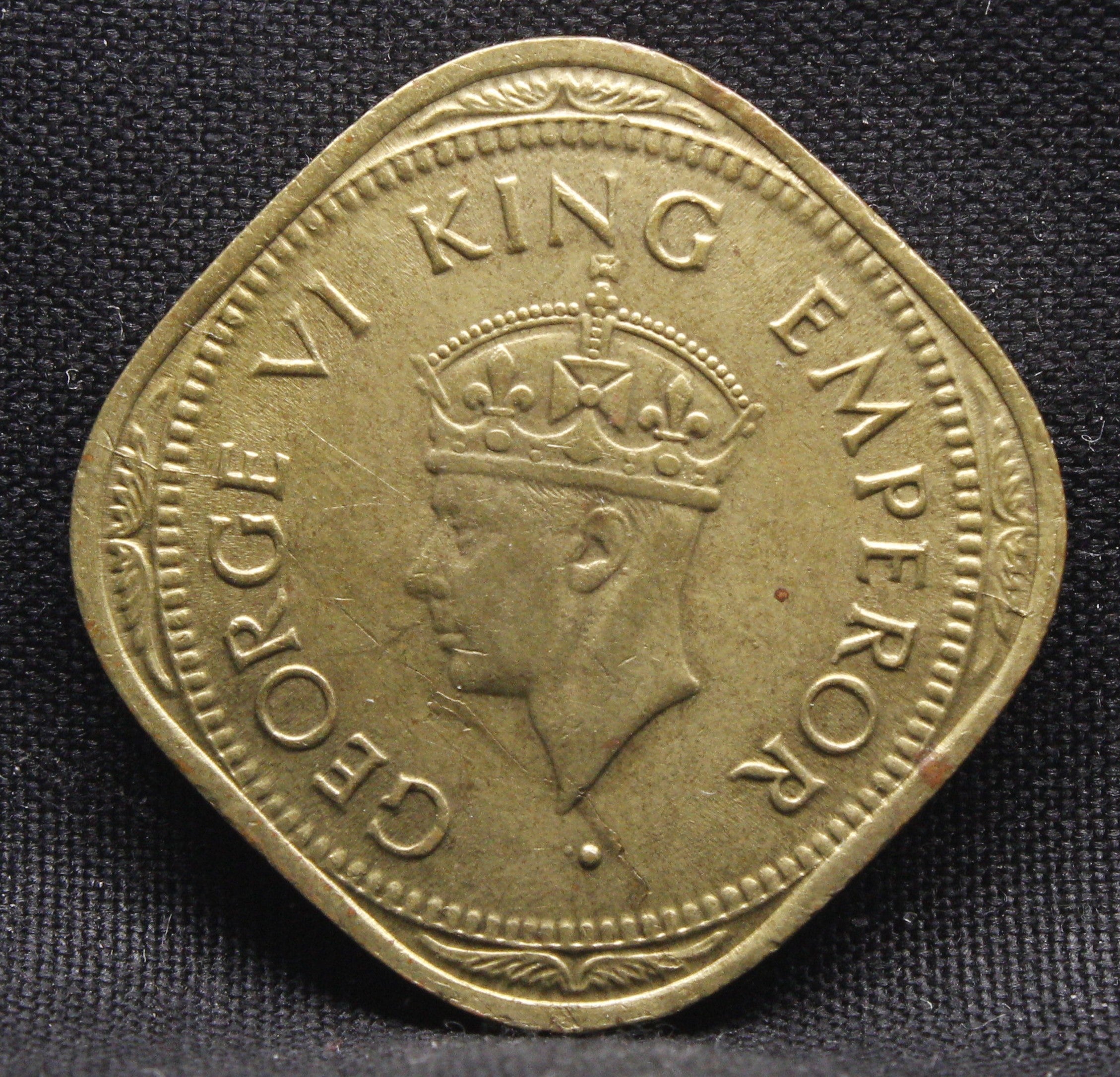 2 Annas 1945 George VI Copper-Nickel coins