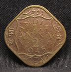 Half Anna 1945 George VI Nickel-Brass coins
