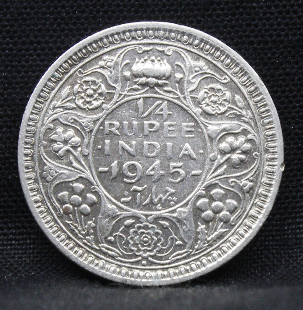 Quarter Rupee 1945 George VI Silver coins