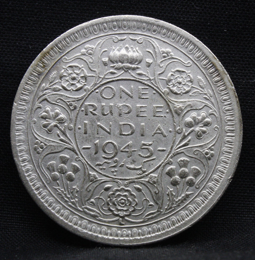 One Rupee 1945 Lahore Mint George VI Silver coins