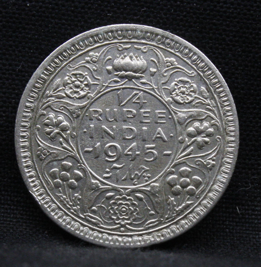 Quarter Rupee 1945 George VI Silver coins