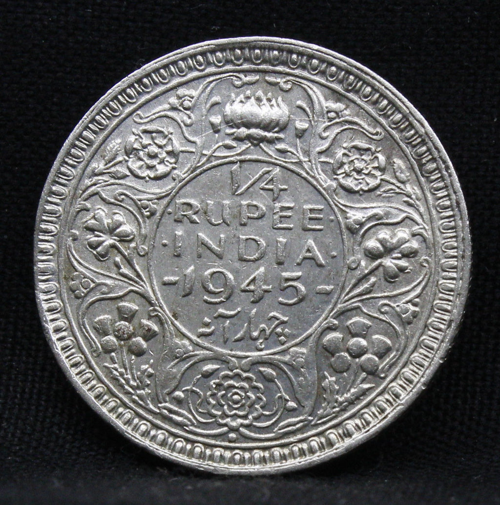 Quarter Rupee 1945 George VI Silver coins