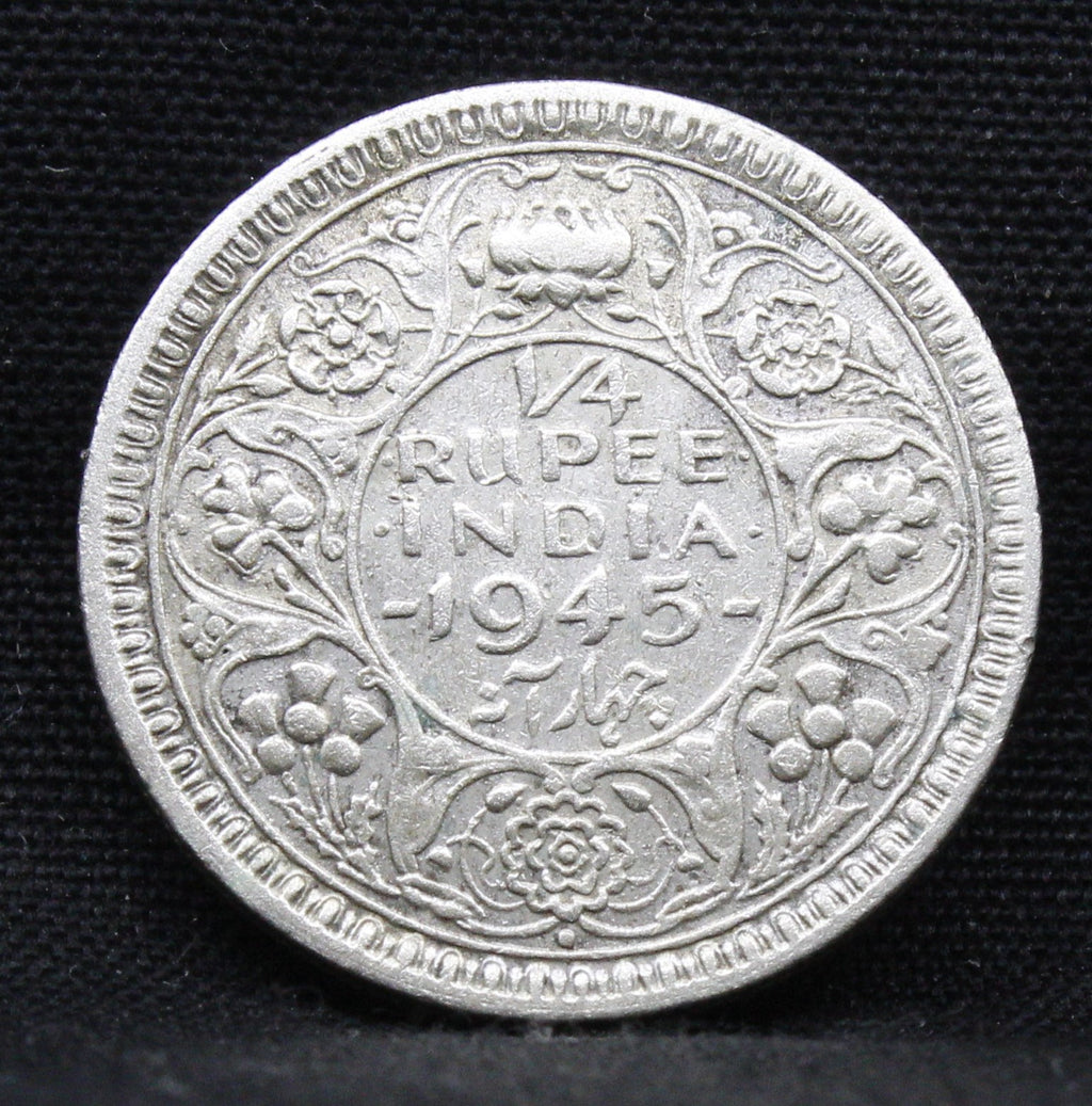 Quarter Rupee 1945 George VI Silver coins