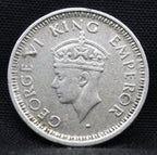 Quarter Rupee 1945 George VI Silver coins