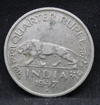 Quarter Rupee 1947 George VI Silver coins