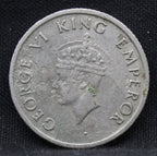 Quarter Rupee 1947 George VI Silver coins