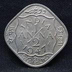Half Anna 1947 George VI Nickel-Brass coins