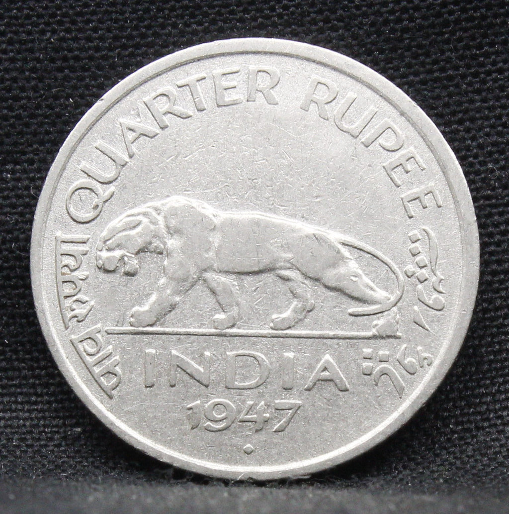 Quarter Rupee 1947 George VI Silver coins