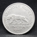 Quarter Rupee 1947 George VI Silver coins