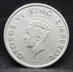 Quarter Rupee 1947 George VI Silver coins