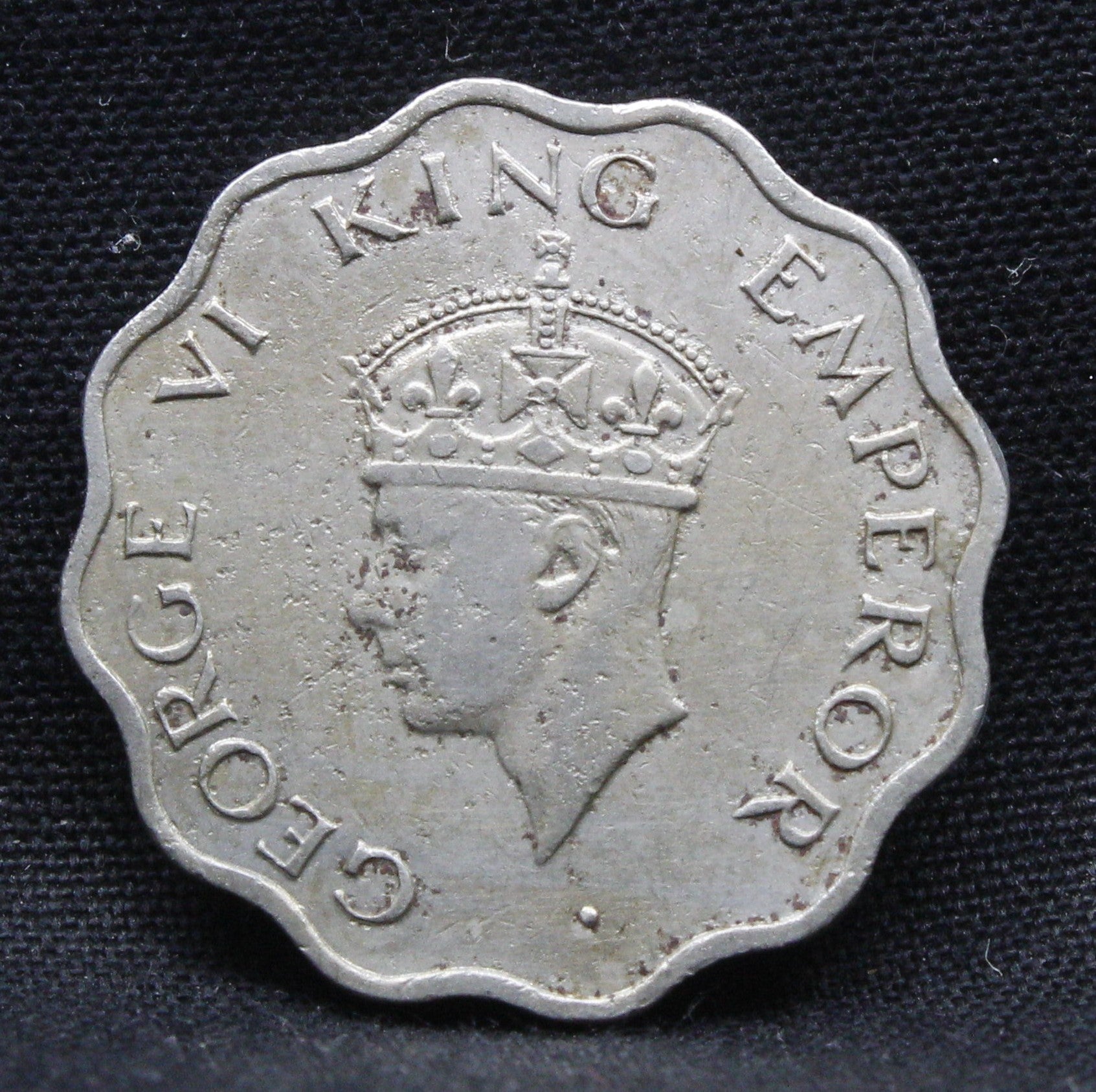 1 Anna 1947 George VI Copper-Nickel coins