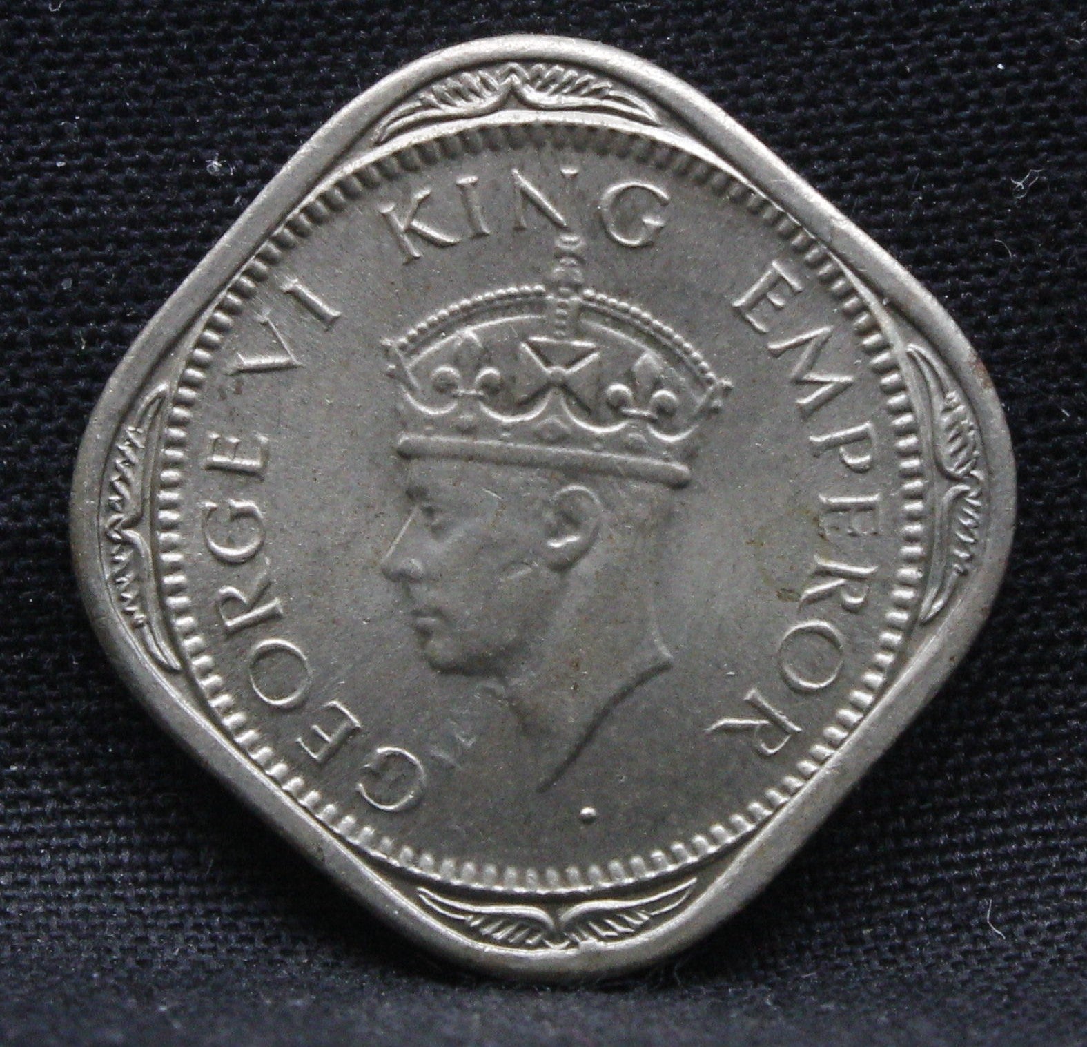 Half Anna 1947 George VI Nickel-Brass coins