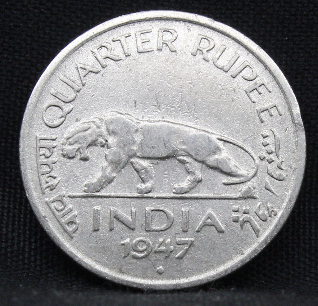 Quarter Rupee 1947 George VI Silver coins