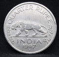 Quarter Rupee 1947 George VI Silver coins