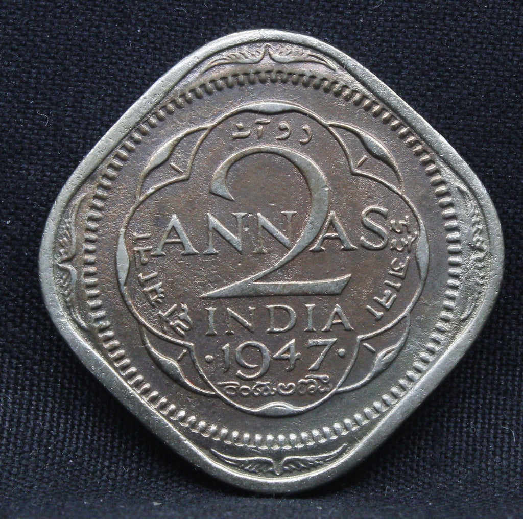 2 Annas 1947 George VI Copper-Nickel coins