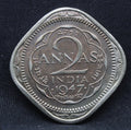 2 Annas 1947 George VI Copper-Nickel coins