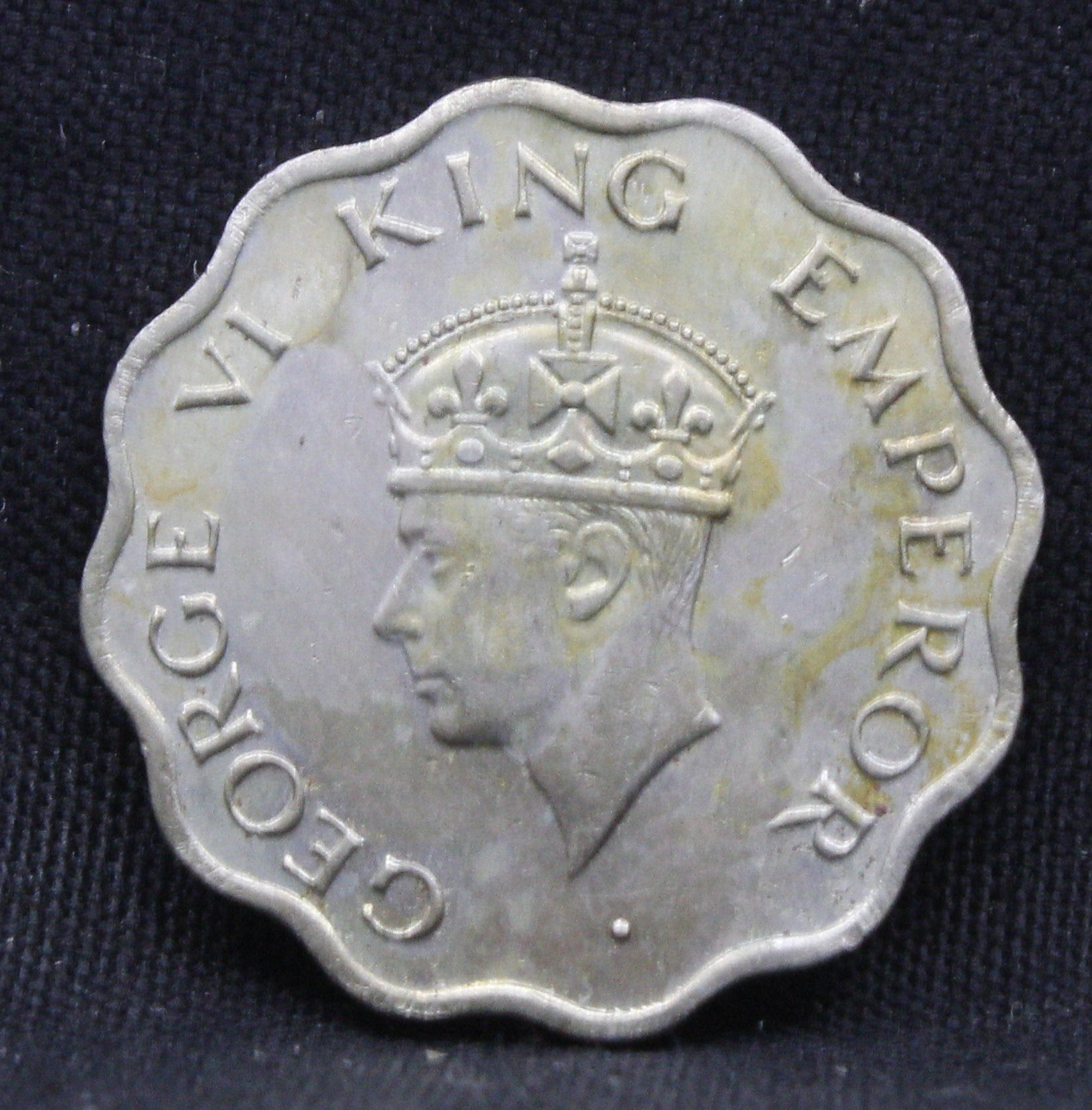 1 Anna 1947 George VI Copper-Nickel coins
