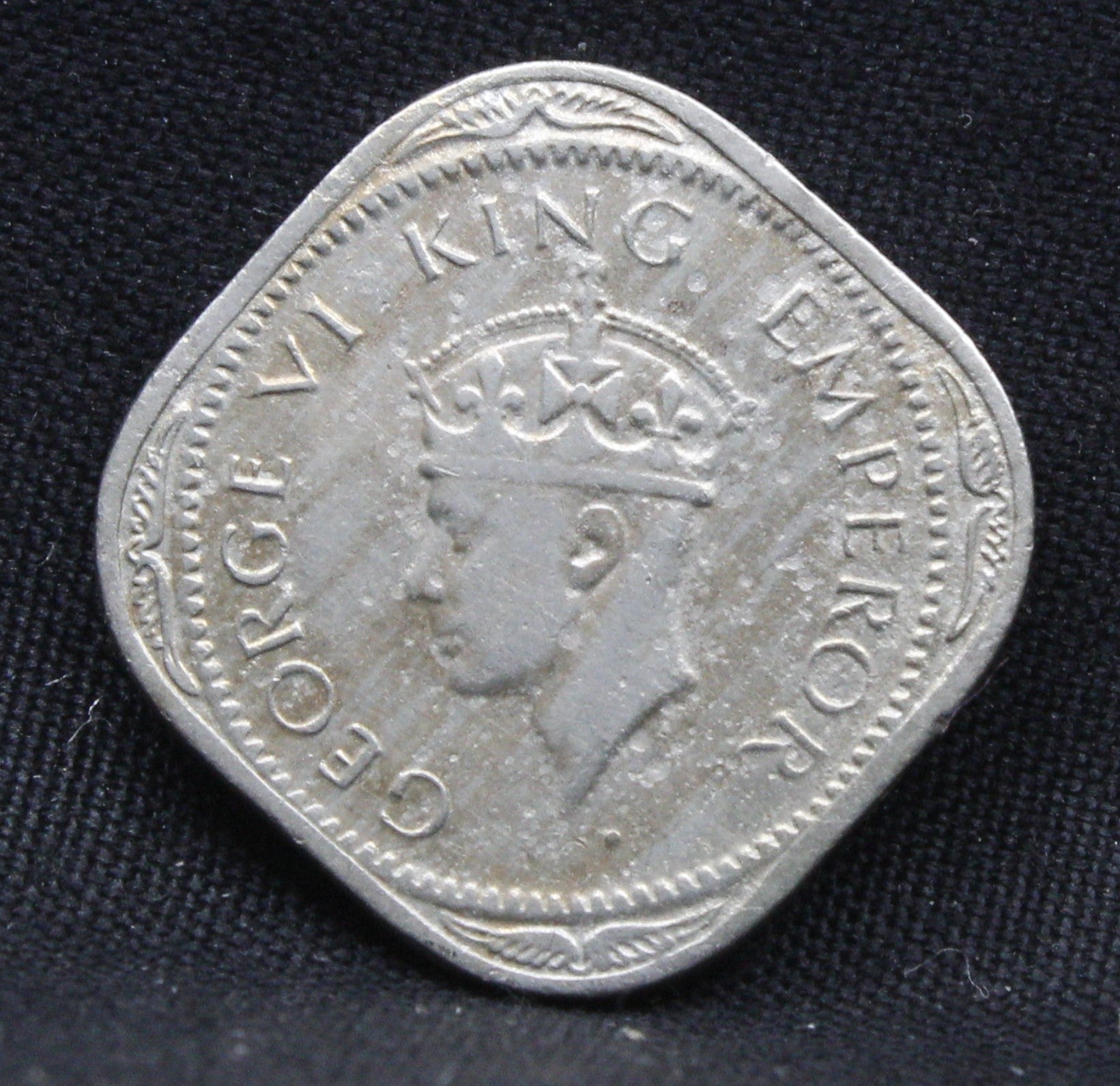 Half Anna 1947 George VI Nickel-Brass coins