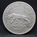 Quarter Rupee 1947 George VI Silver coins