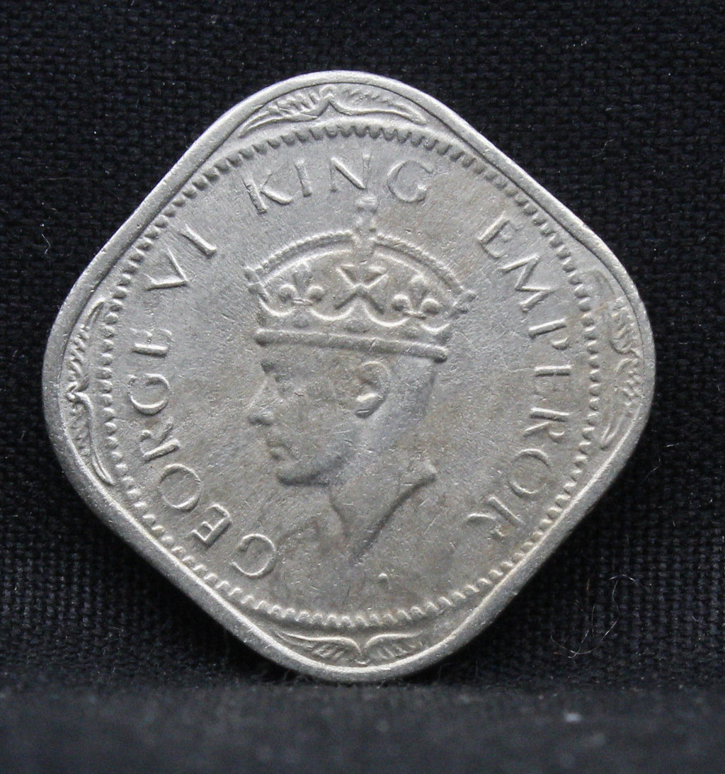 Half Anna 1947 George VI Nickel-Brass coins