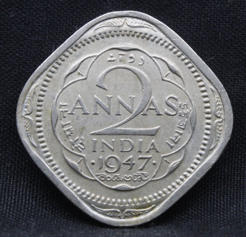 2 Annas 1947 George VI Copper-Nickel coins
