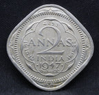 2 Annas 1947 George VI Copper-Nickel coins