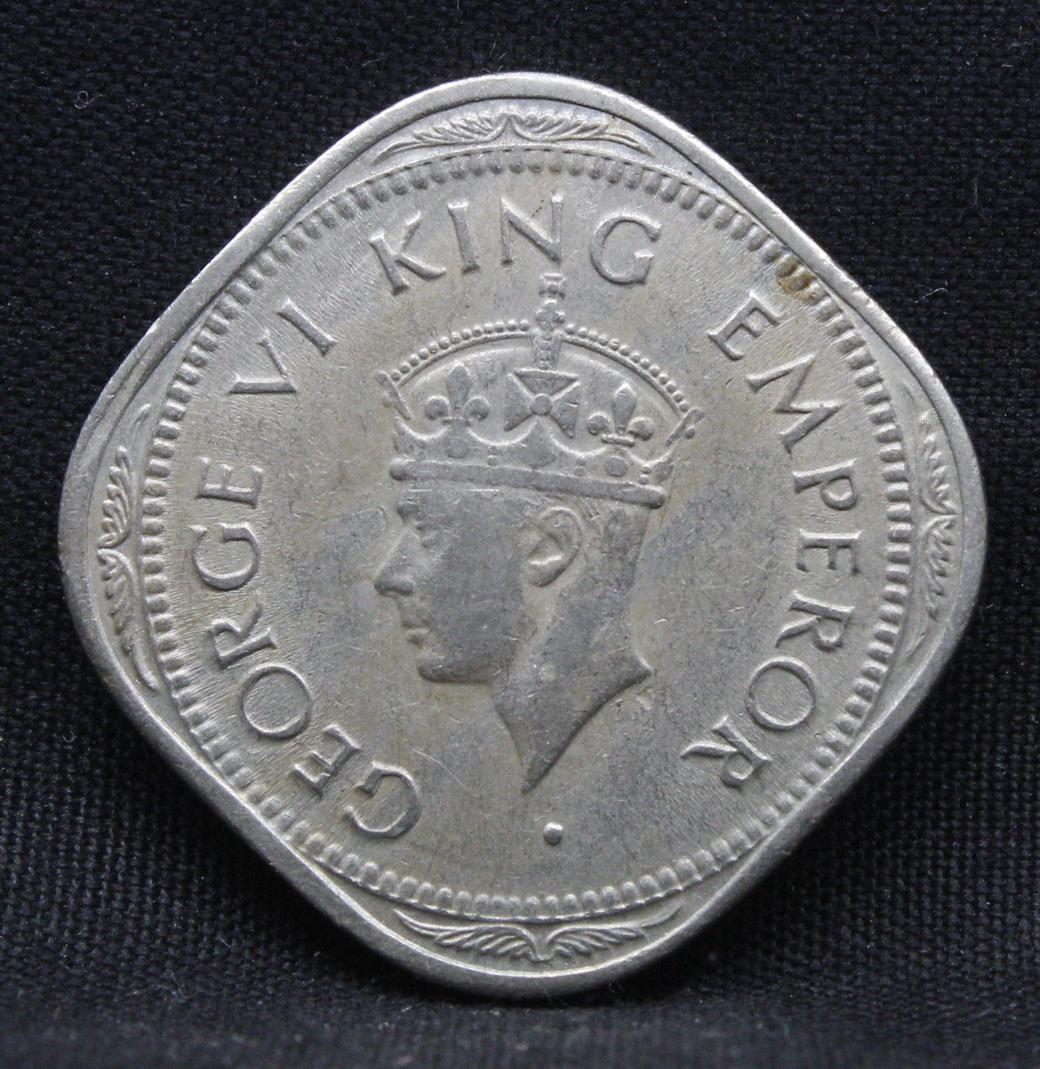 2 Annas 1947 George VI Copper-Nickel coins