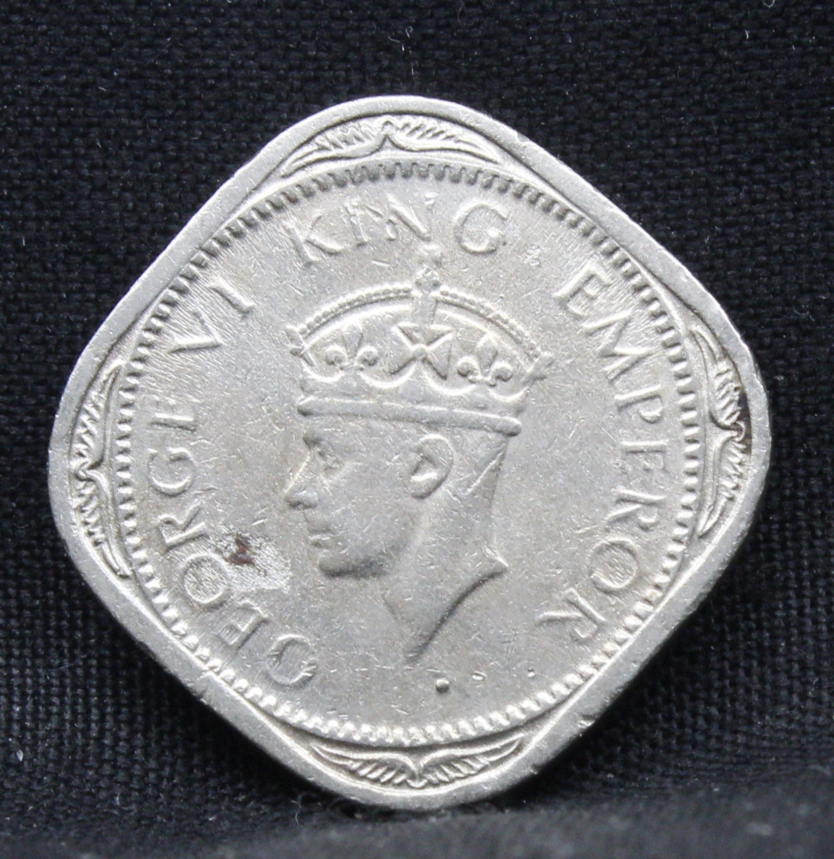 Half Anna 1947 George VI Nickel-Brass coins