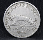 Quarter Rupee 1946 George VI Silver coins