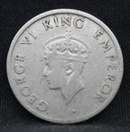 Quarter Rupee 1946 George VI Silver coins