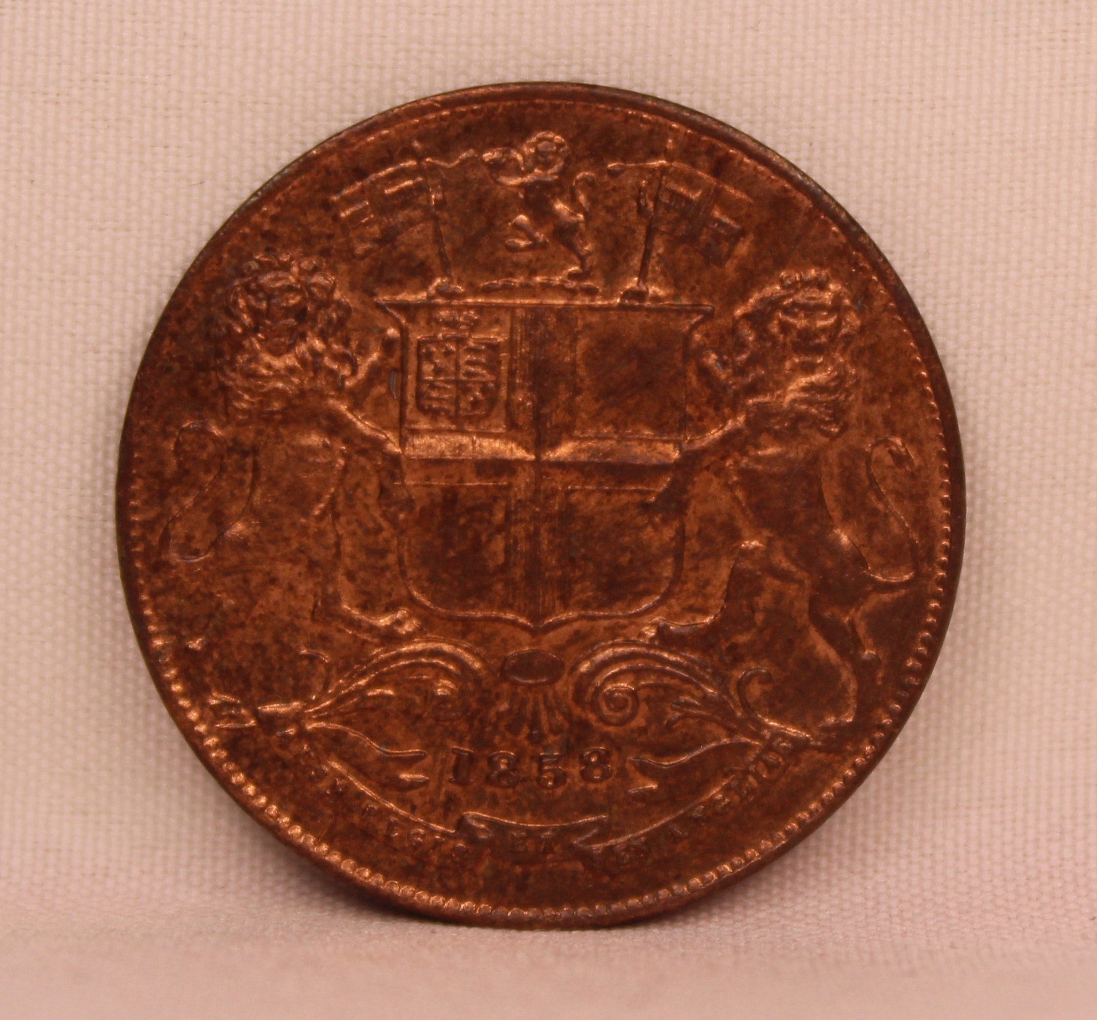 Quarter Anna  East Indian Company Single Leaf 1858
