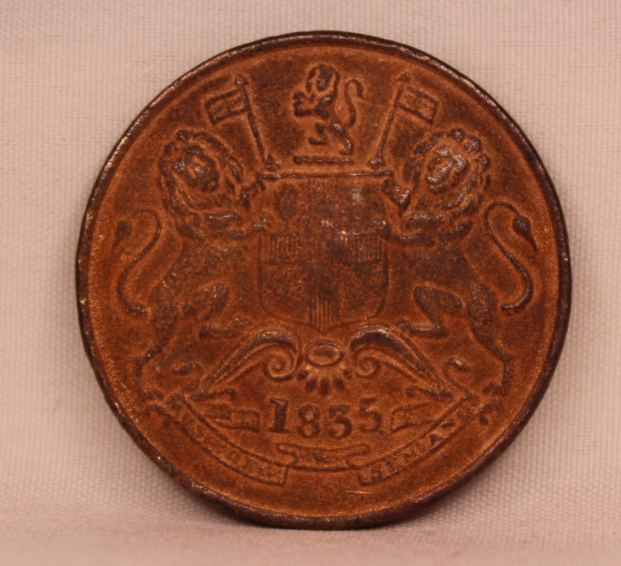Half Anna East India Company 1835 Bombay Mint