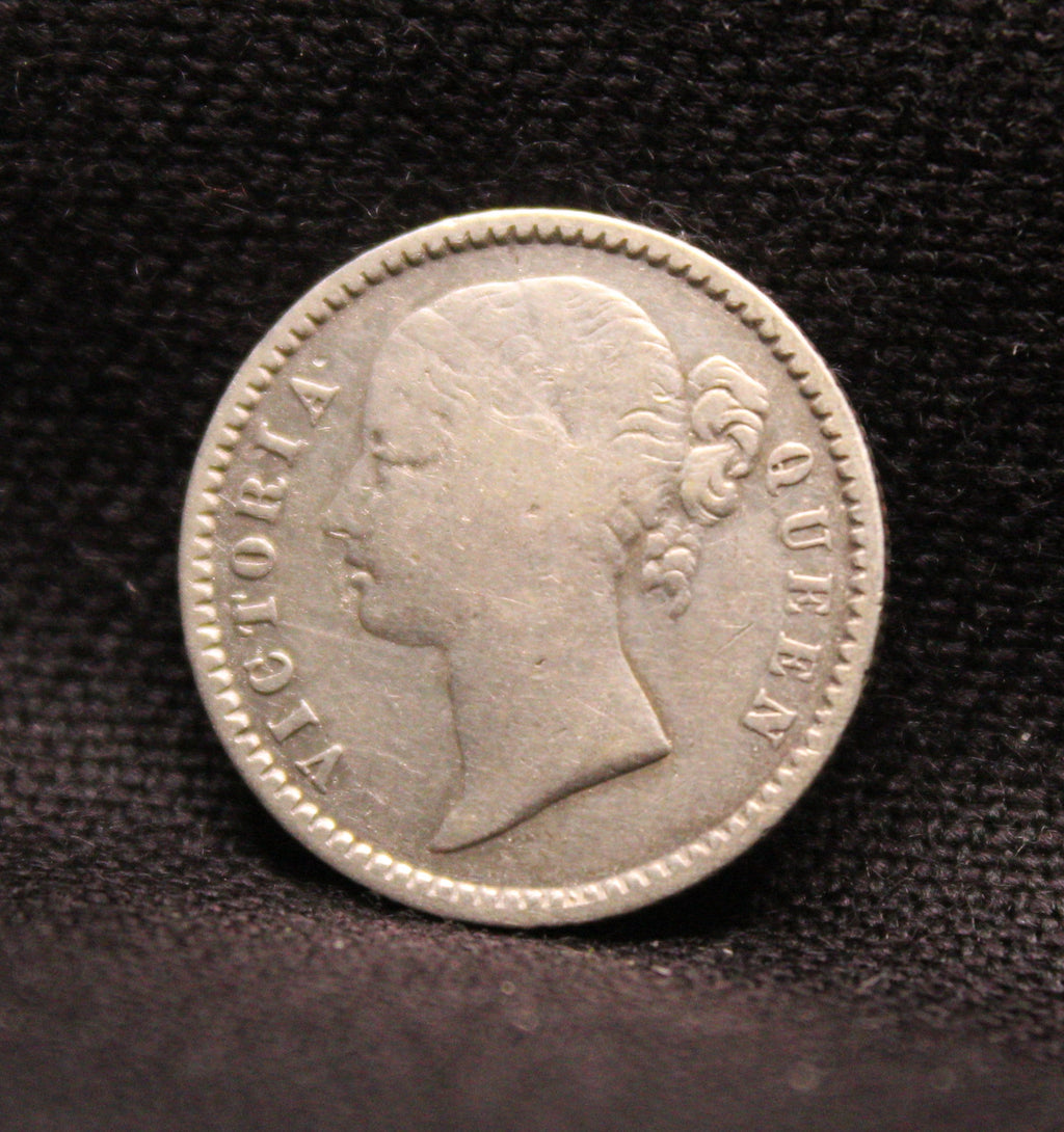 Quarter Rupee Victoria Queen Continuous Legend East India Company East India