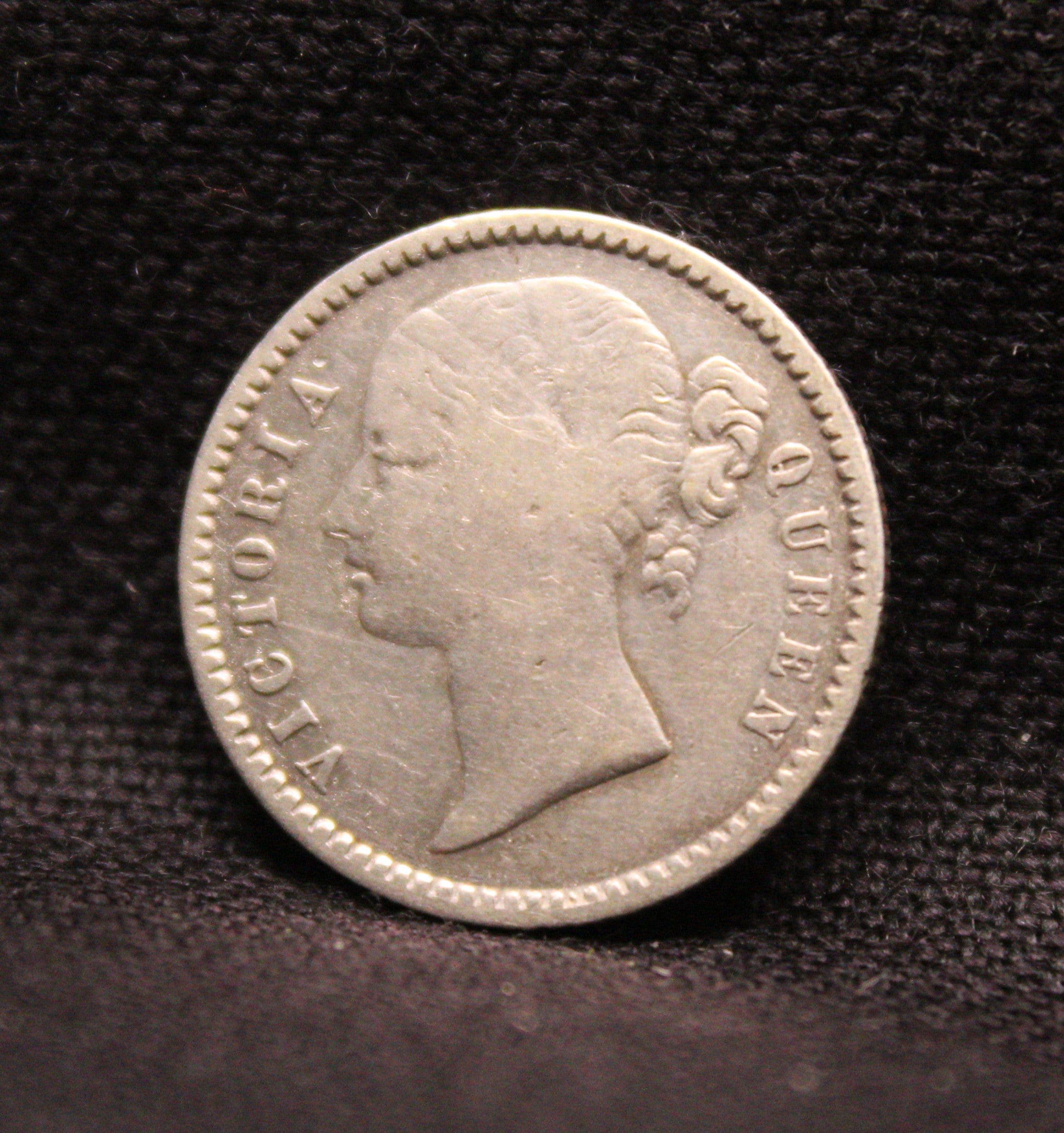 Quarter Rupee Victoria Queen Continuous Legend East India Company East India
